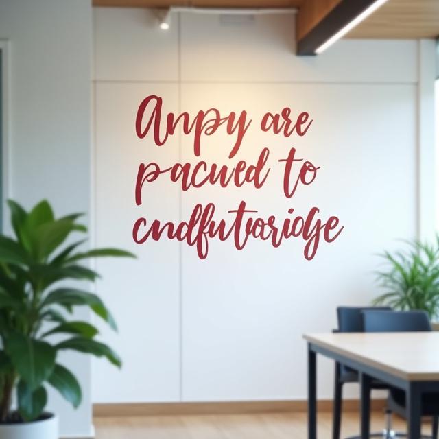 Muro di un ufficio moderno con calligrafia motivazionale