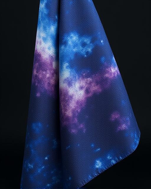 Obi sash featuring a deep blue and purple nebula design